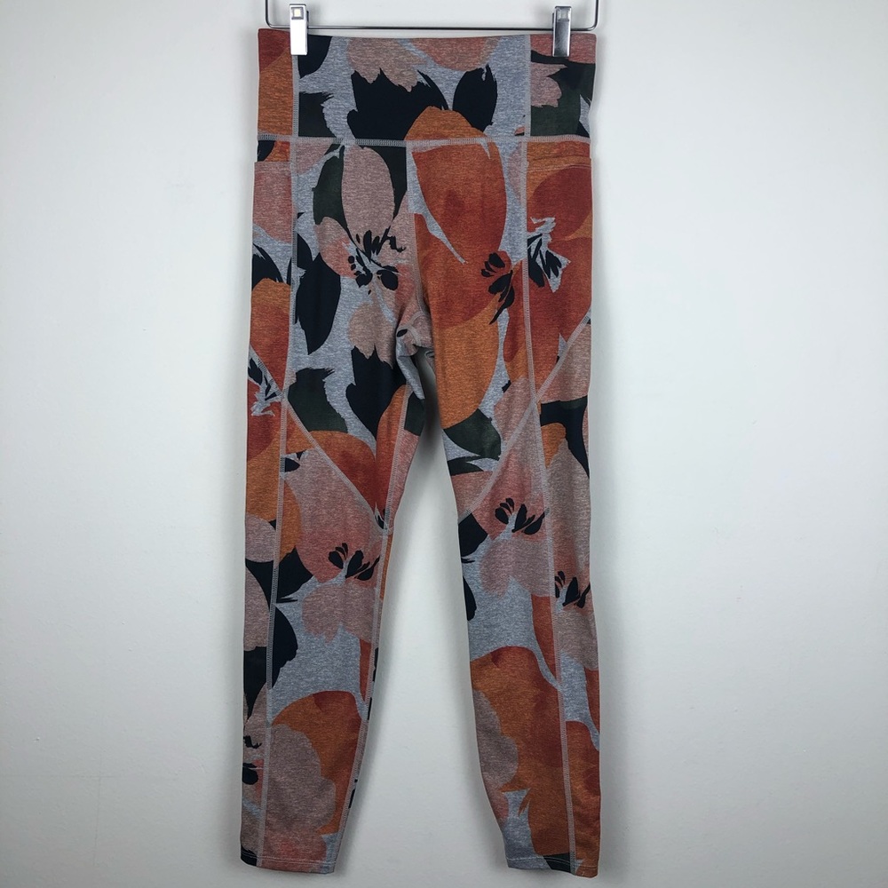 JoyLab Orange and Black Side Pockets Stretch Leggings Size Medium